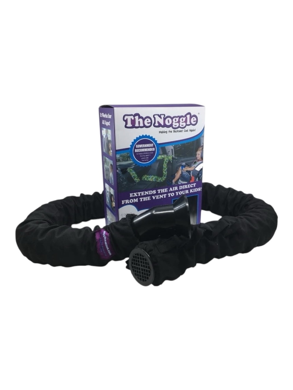 black Noggle car air vent extender hose- 8 ft